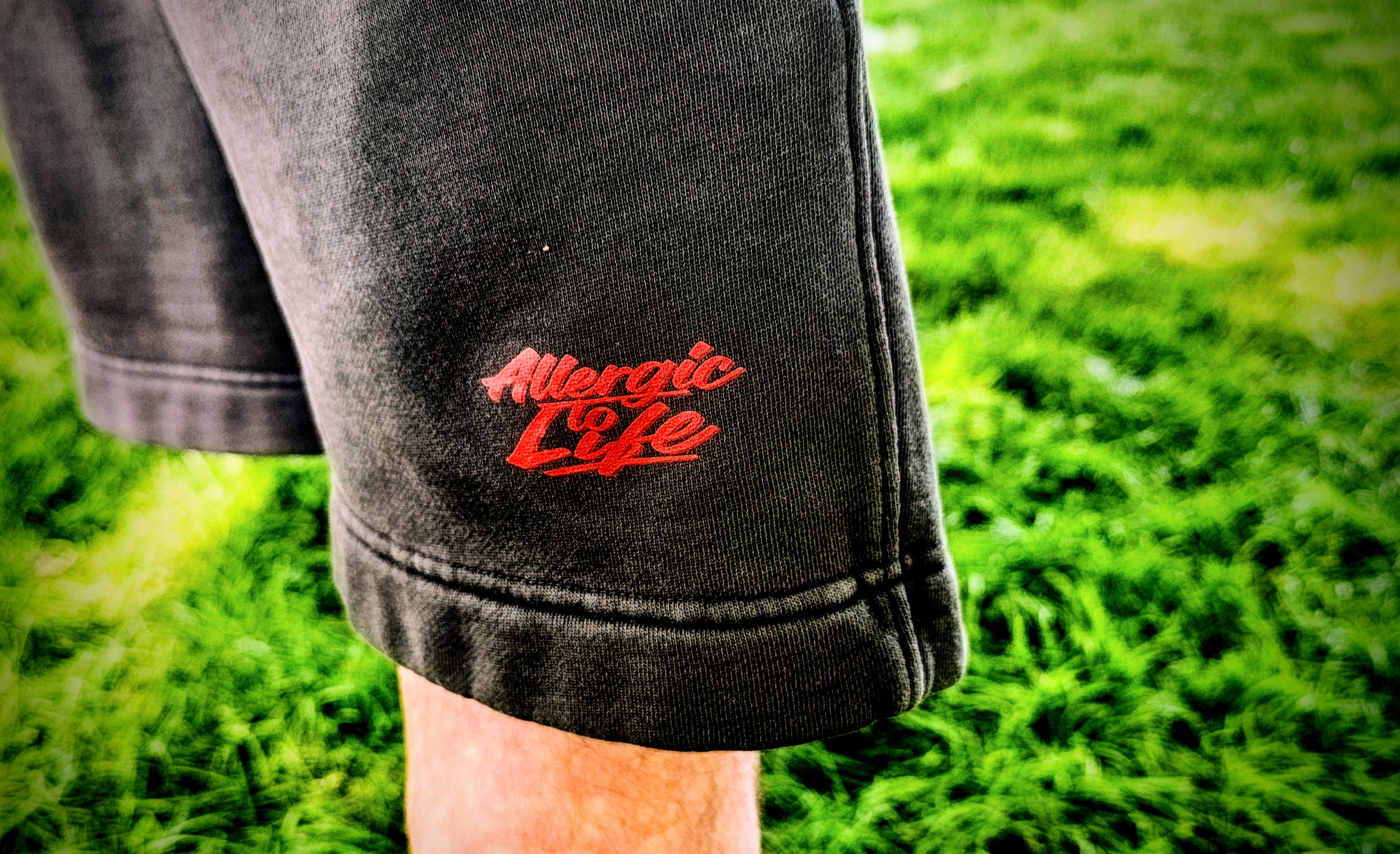 Heavy Faded Shorts – Signal Red Logo
