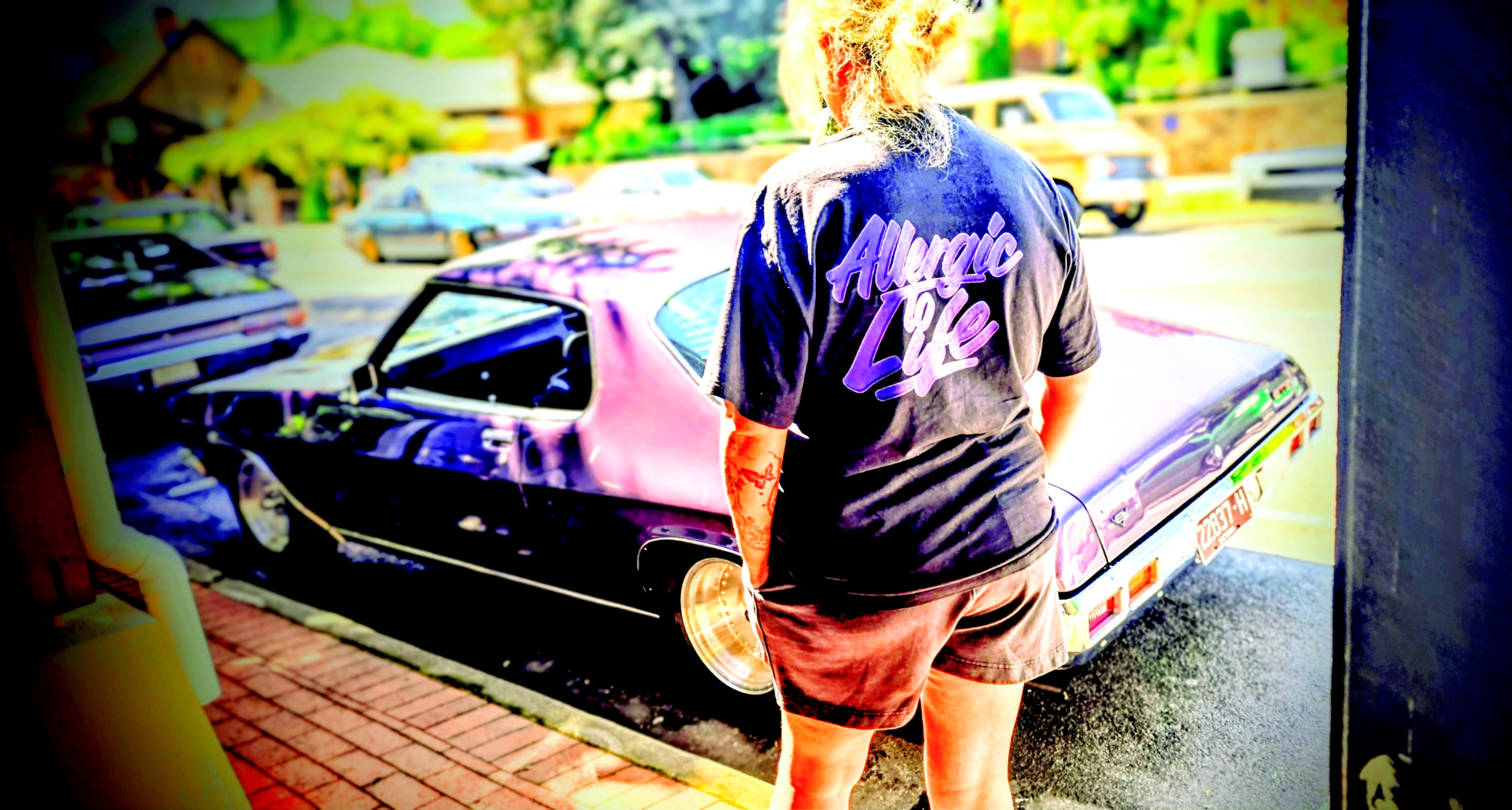 Heavy Faded Tee – Electric Purple - Image 2