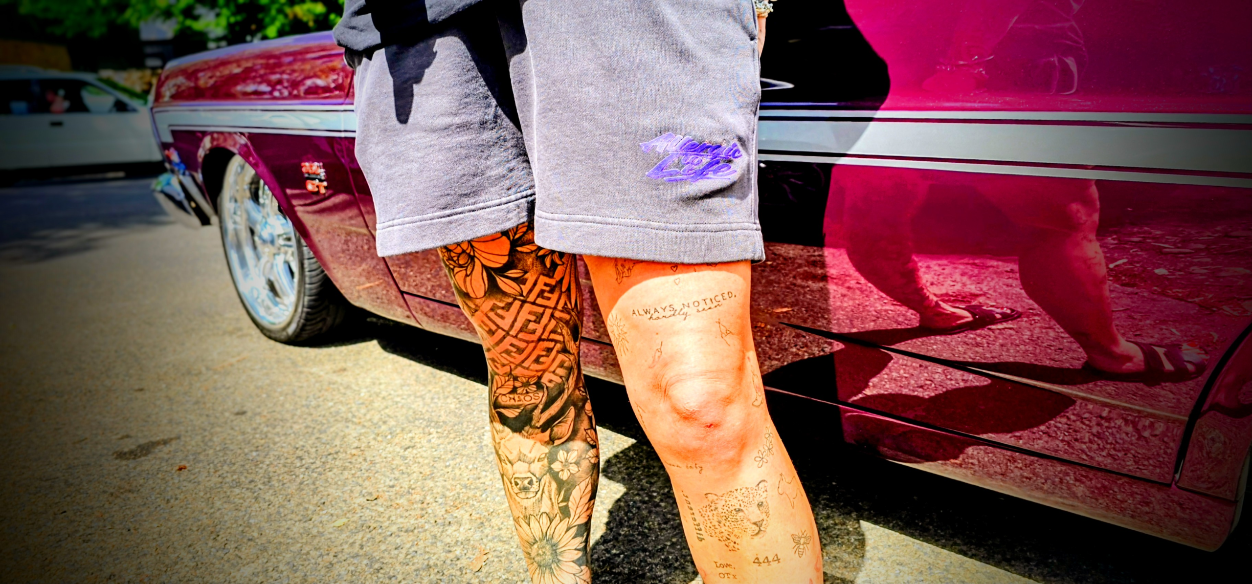 Heavy Faded Shorts – Electric Purple Logo - Image 2