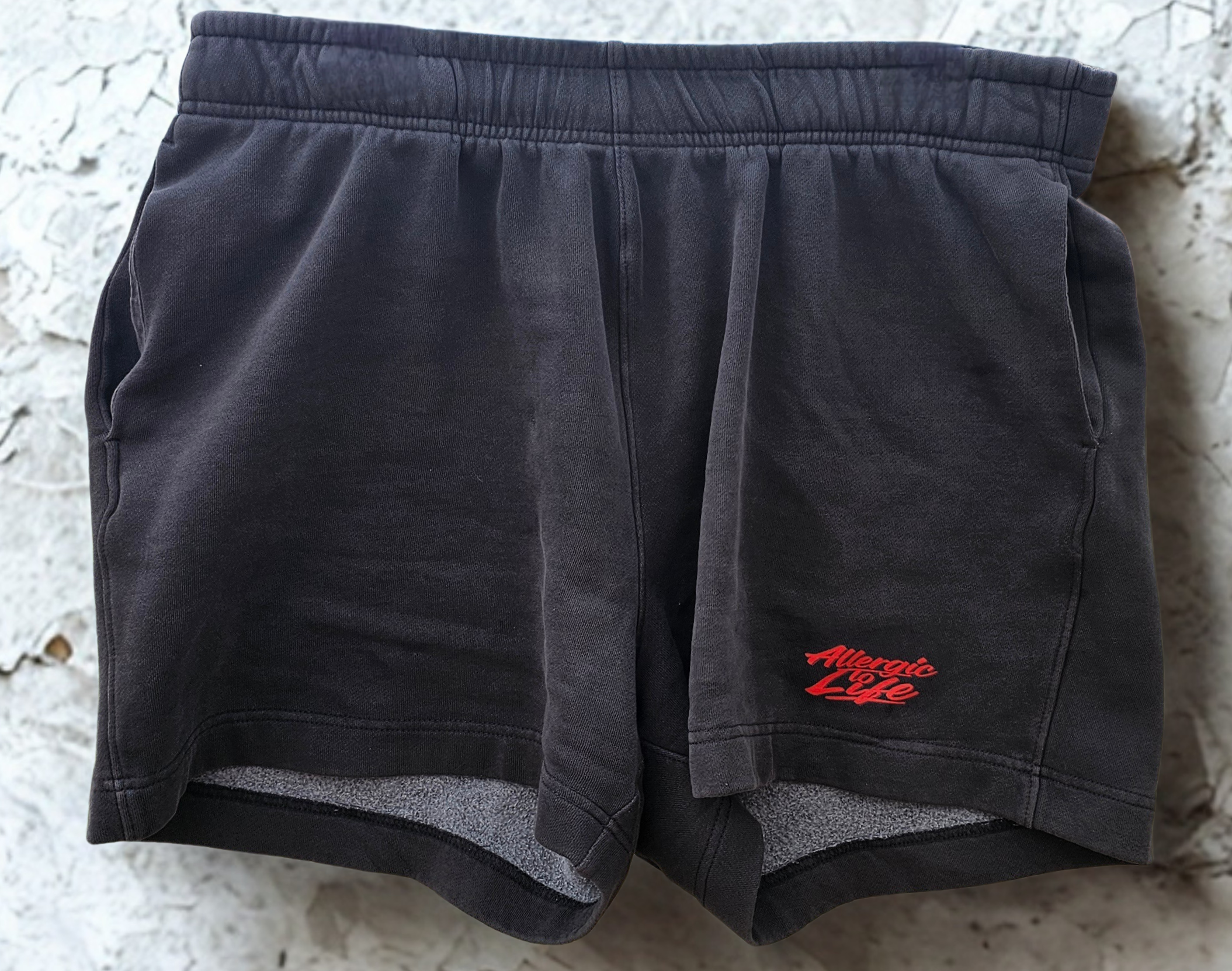 Heavy Faded Shorts – Signal Red Logo - Image 3