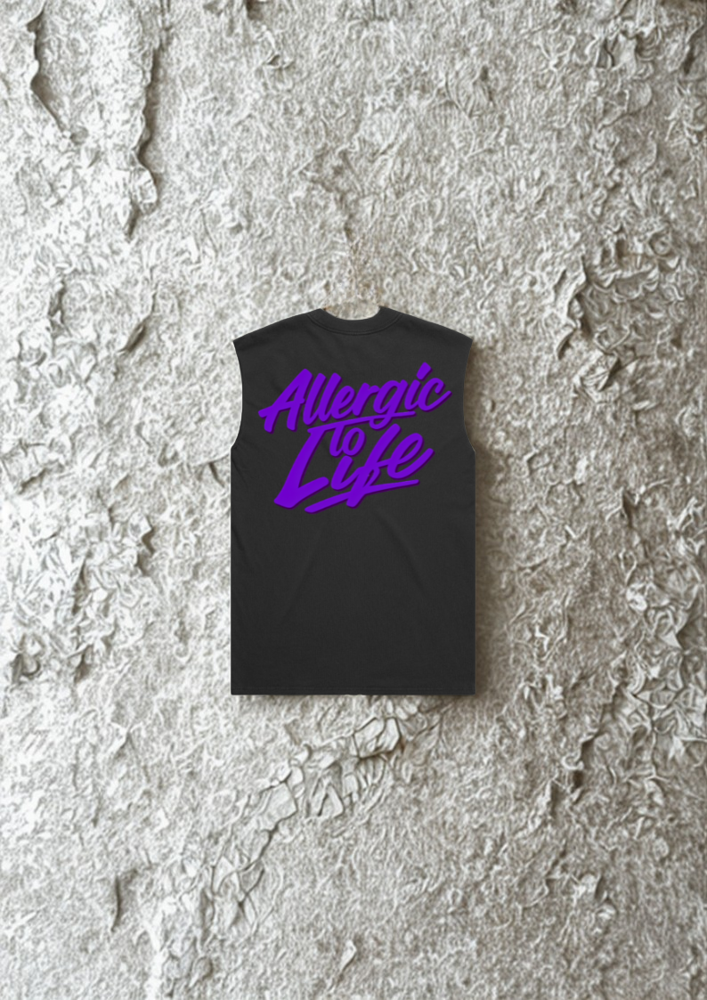 Heavy Faded Men’s Tank – Electric Purple - Image 2